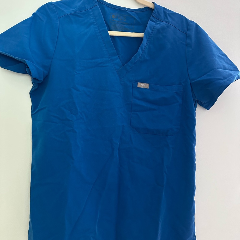 Figs Blue Scrub Top